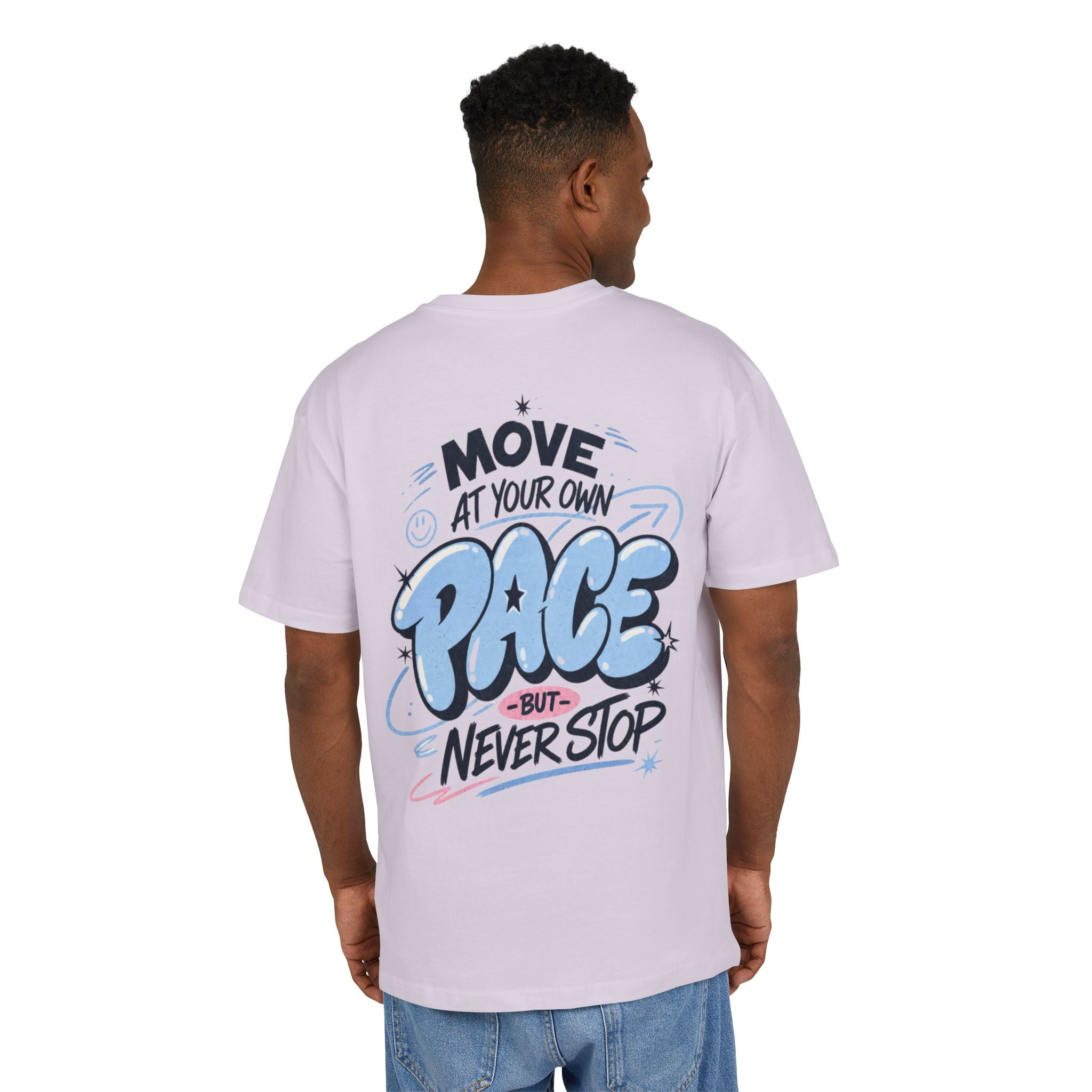 Move at your own pace, but never stop-Unisex Heavy Oversize Tee