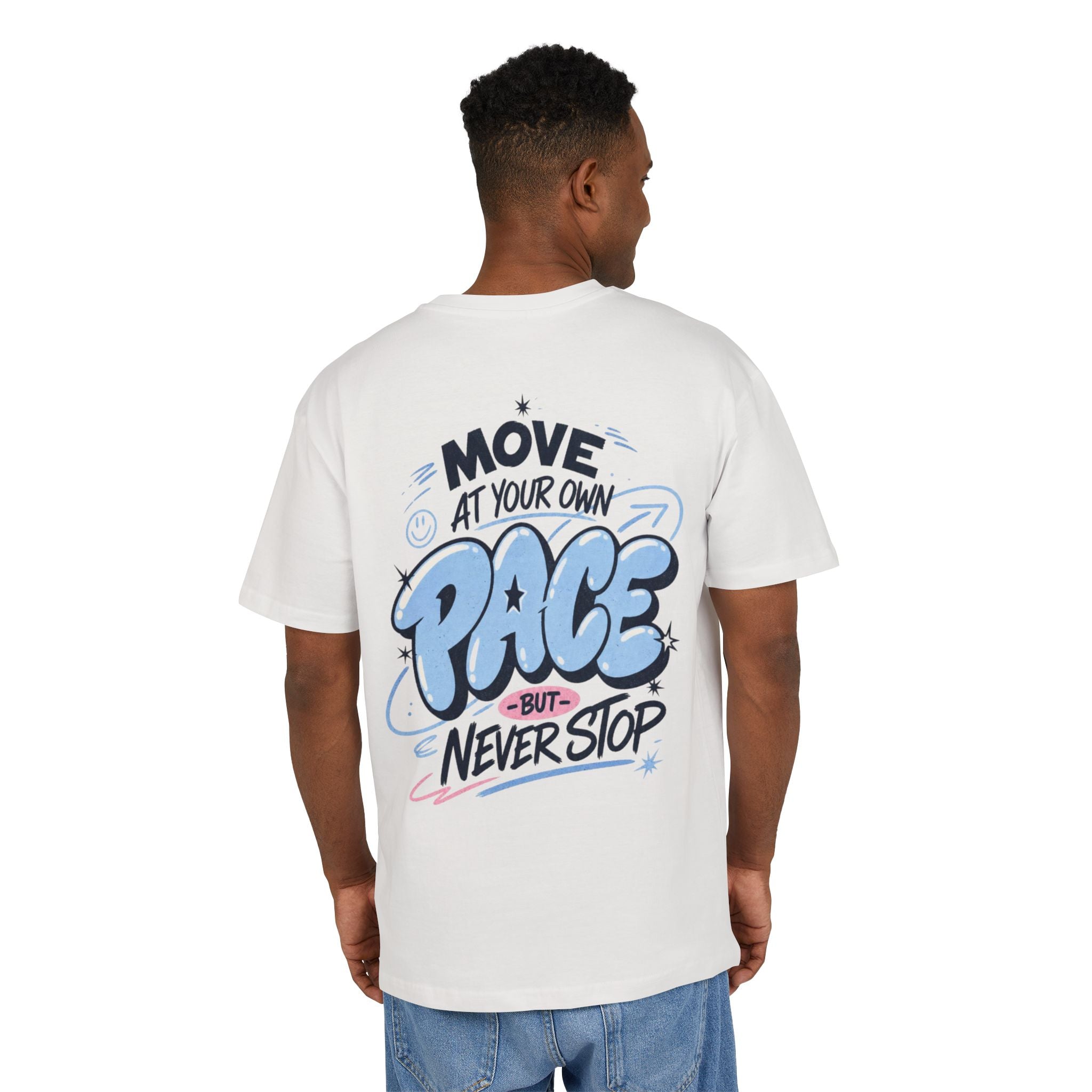 Move at your own pace, but never stop-Unisex Heavy Oversize Tee